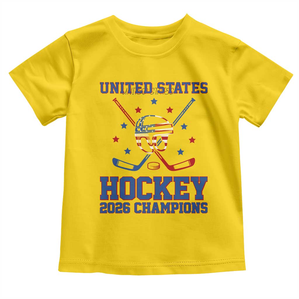 Hockey Champions 2026 Toddler T Shirt Patriotic Ice Hockey Fan TS14 Daisy Print Your Wear