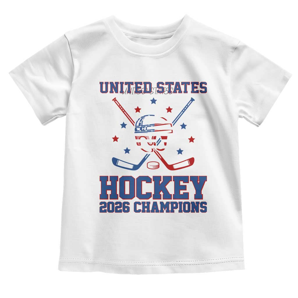 Hockey Champions 2026 Toddler T Shirt Patriotic Ice Hockey Fan TS14 White Print Your Wear