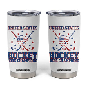 Hockey Champions 2026 Tumbler Cup Patriotic Ice Hockey Fan TS14 White Print Your Wear