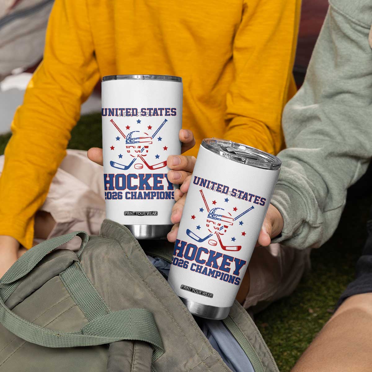Hockey Champions 2026 Tumbler Cup Patriotic Ice Hockey Fan TS14 Print Your Wear