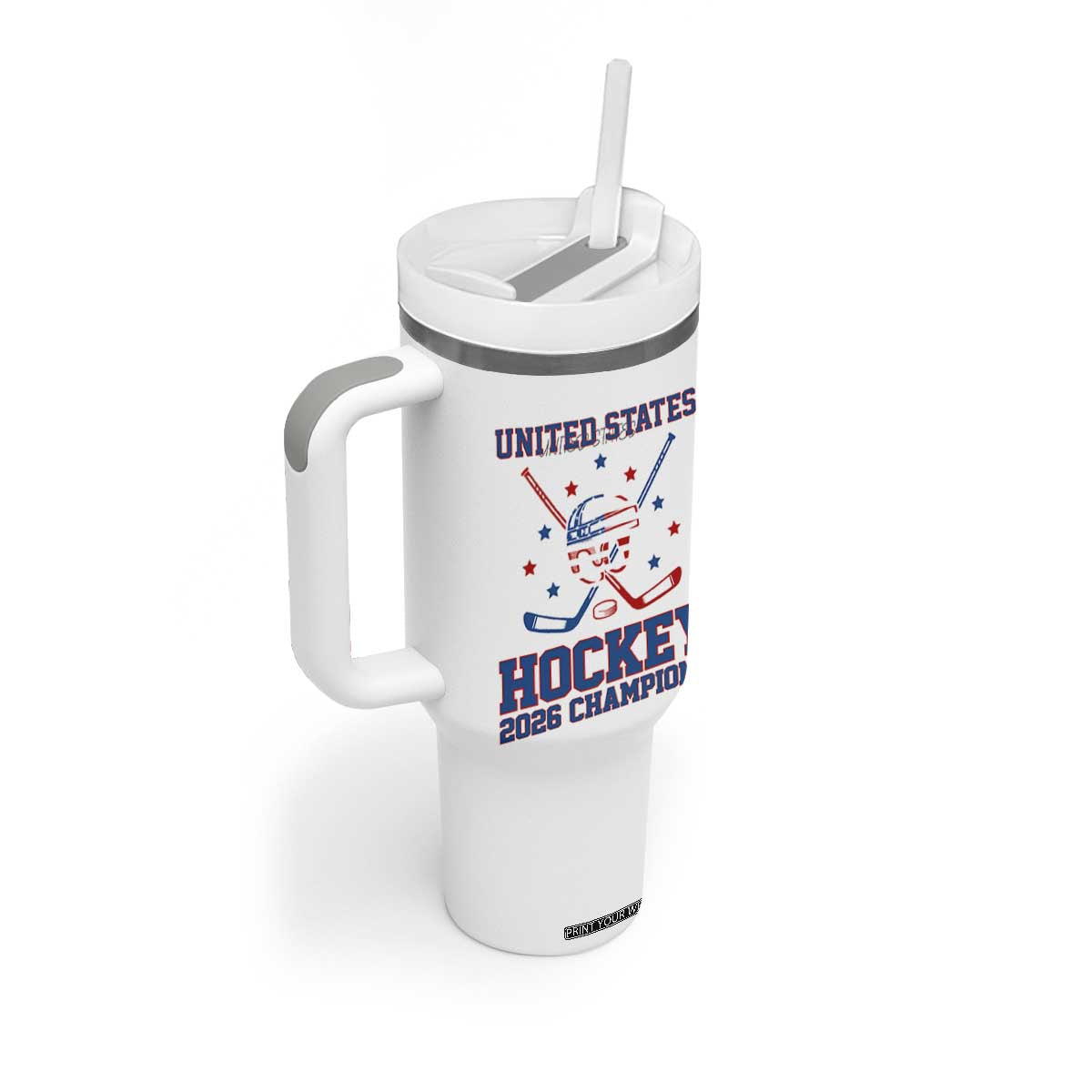 Hockey Champions 2026 Tumbler With Handle Patriotic Ice Hockey Fan TS14 Print Your Wear