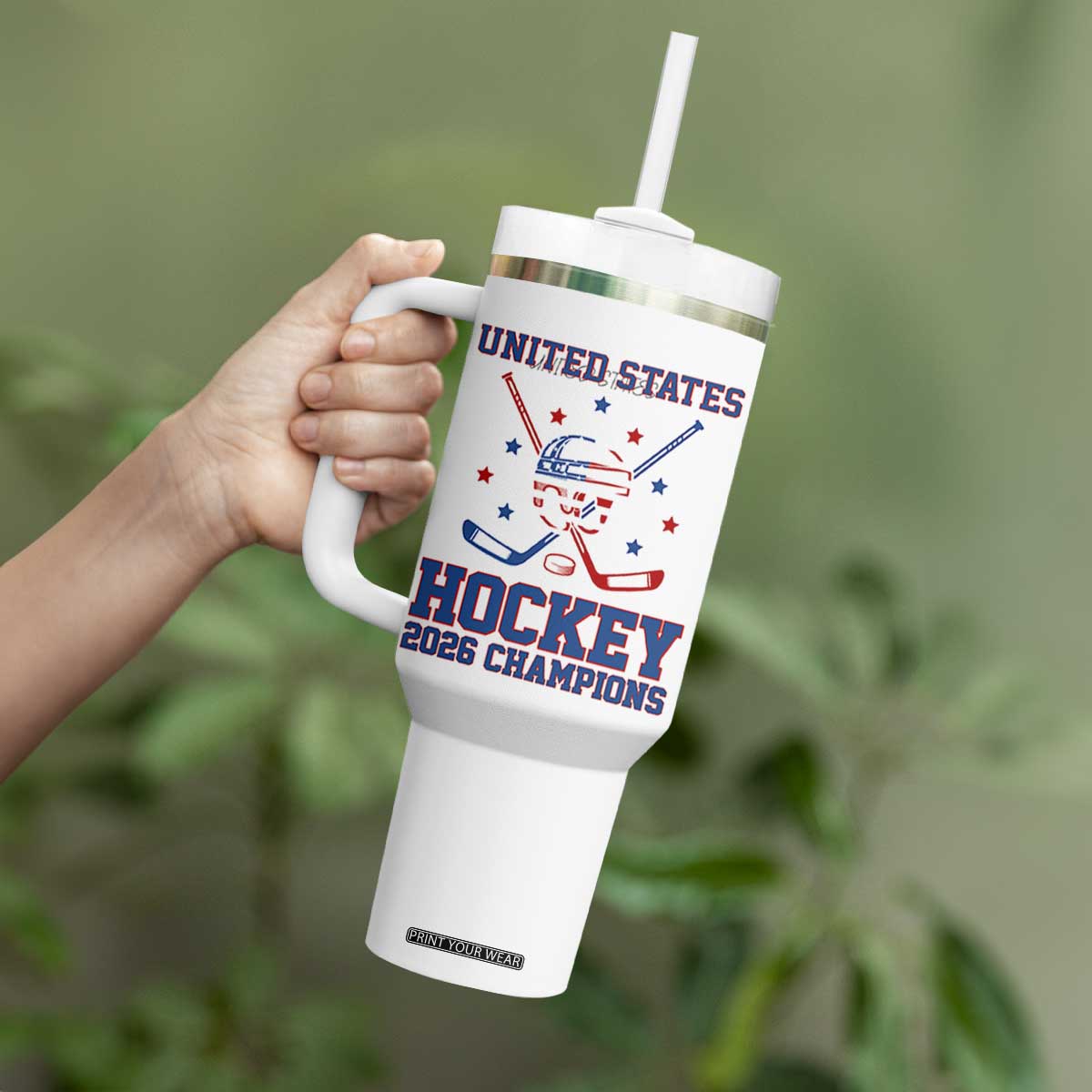 Hockey Champions 2026 Tumbler With Handle Patriotic Ice Hockey Fan TS14 Print Your Wear