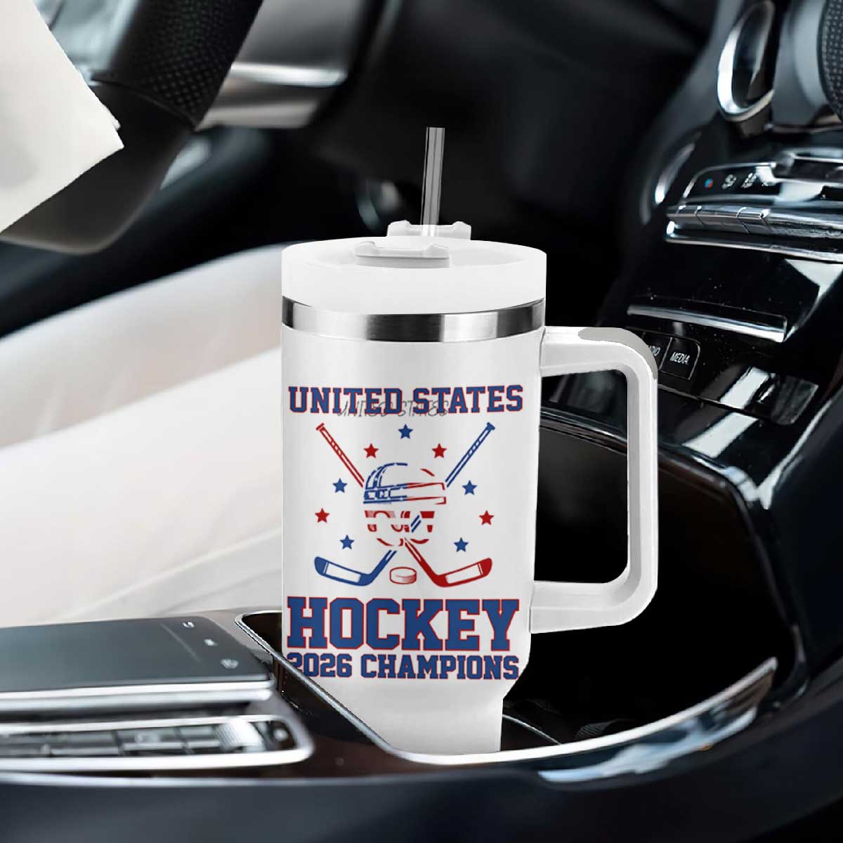 Hockey Champions 2026 Tumbler With Handle Patriotic Ice Hockey Fan TS14 Print Your Wear
