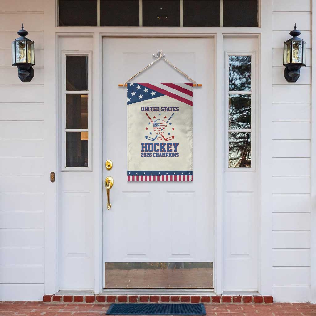 Hockey Champions 2026 Patriotic Garden Flag Ice Hockey Fan TS14 Print Your Wear
