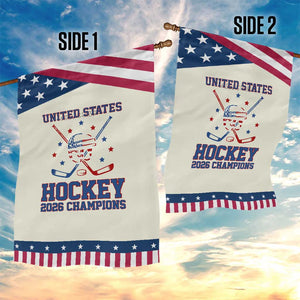 Hockey Champions 2026 Patriotic Garden Flag Ice Hockey Fan TS14 Print Your Wear