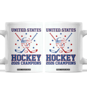 Hockey Champions 2026 Coffee Mug Patriotic Ice Hockey Fan TS14 White Print Your Wear