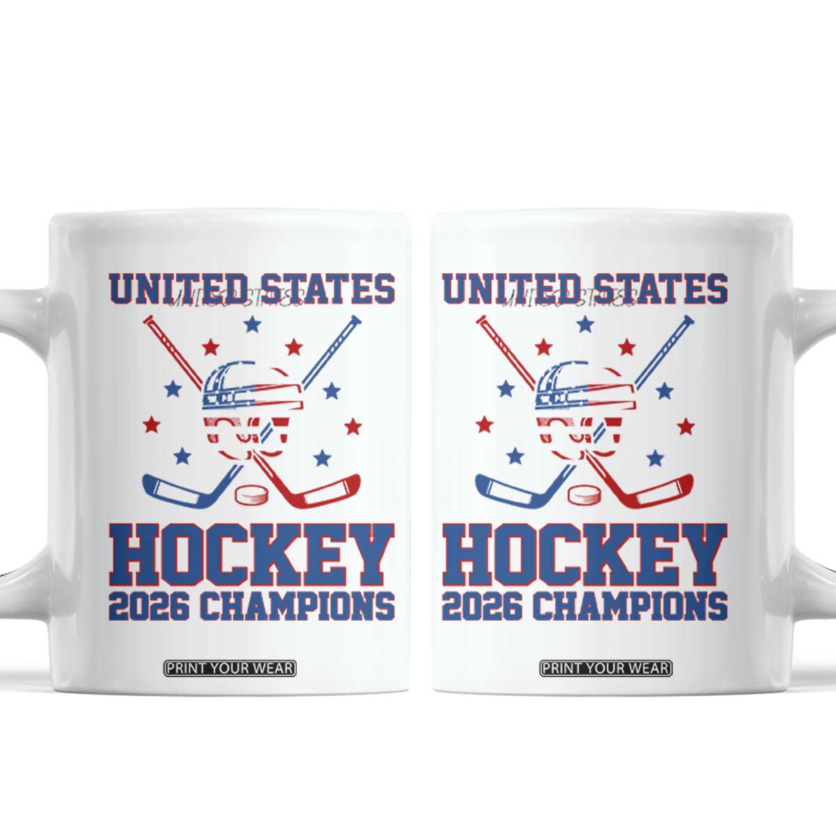 Hockey Champions 2026 Coffee Mug Patriotic Ice Hockey Fan TS14 White Print Your Wear