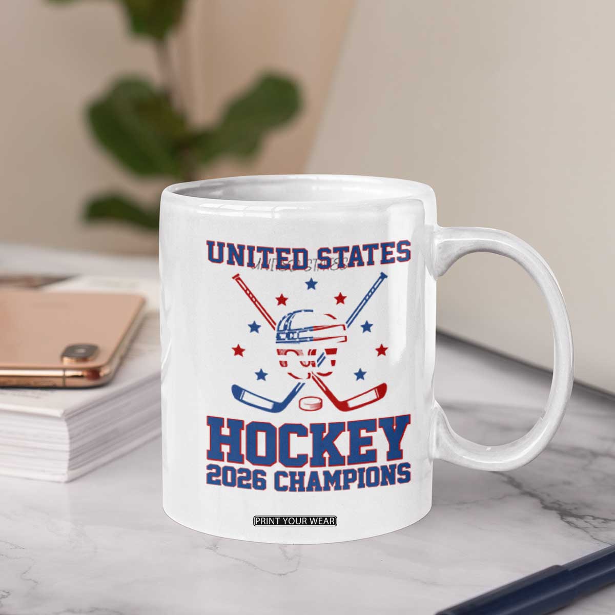Hockey Champions 2026 Coffee Mug Patriotic Ice Hockey Fan TS14 Print Your Wear
