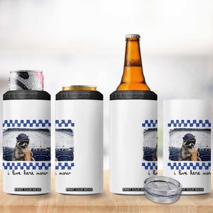 Hockey Mom Raccoon Iced Coffee 4 in 1 Can Cooler Tumbler I Live Here Now TS14 Print Your Wear