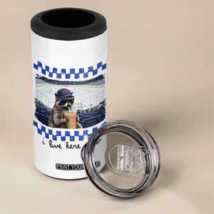 Hockey Mom Raccoon Iced Coffee 4 in 1 Can Cooler Tumbler I Live Here Now TS14 Print Your Wear