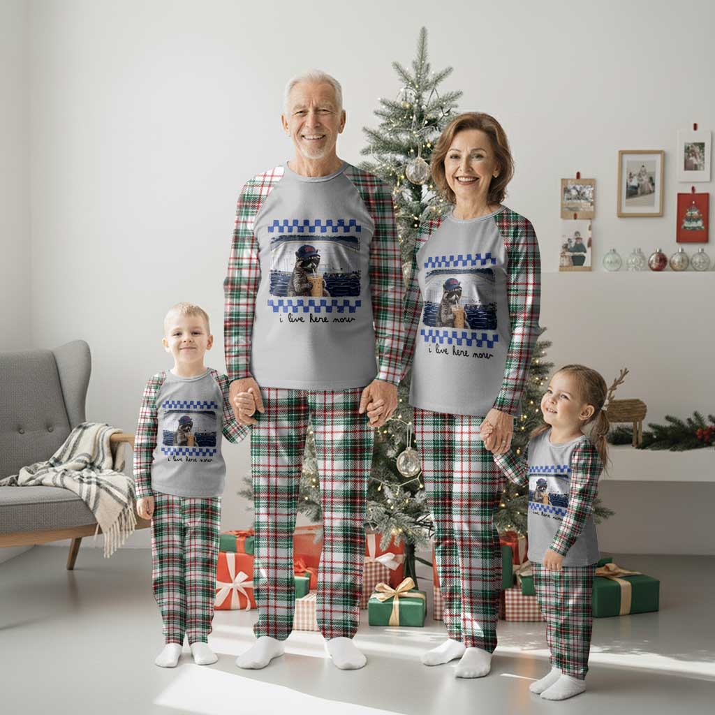 Hockey Mom Raccoon Iced Coffee Plaid Pajama Set I Live Here Now TS14 Christmas Plaid Print Your Wear