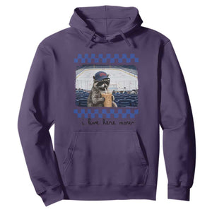 Hockey Mom Raccoon Iced Coffee Hoodie I Live Here Now TS14 Purple Print Your Wear