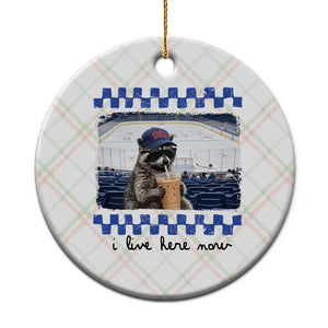 Hockey Mom Raccoon Iced Coffee Ceramic Ornament I Live Here Now TS14 1pc Christmas Plaid Print Your Wear