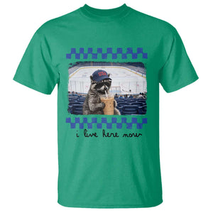 Hockey Mom Raccoon Iced Coffee T Shirt I Live Here Now TS14 Irish Green Print Your Wear