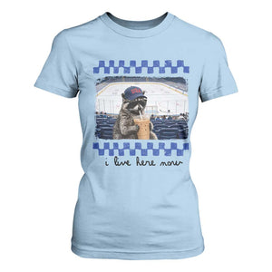 Hockey Mom Raccoon Iced Coffee T Shirt For Women I Live Here Now TS14 Light Blue Print Your Wear