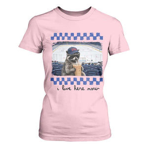 Hockey Mom Raccoon Iced Coffee T Shirt For Women I Live Here Now TS14 Light Pink Print Your Wear