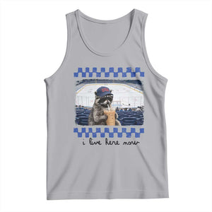 Hockey Mom Raccoon Iced Coffee Tank Top I Live Here Now TS14 Athletic Heather Print Your Wear