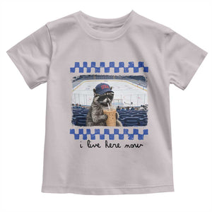 Hockey Mom Raccoon Iced Coffee Toddler T Shirt I Live Here Now TS14 Ice Gray Print Your Wear