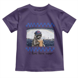 Hockey Mom Raccoon Iced Coffee Toddler T Shirt I Live Here Now TS14 Purple Print Your Wear