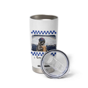 Hockey Mom Raccoon Iced Coffee Tumbler Cup I Live Here Now TS14 Print Your Wear