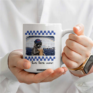 Hockey Mom Raccoon Iced Coffee Coffee Mug I Live Here Now TS14 Print Your Wear