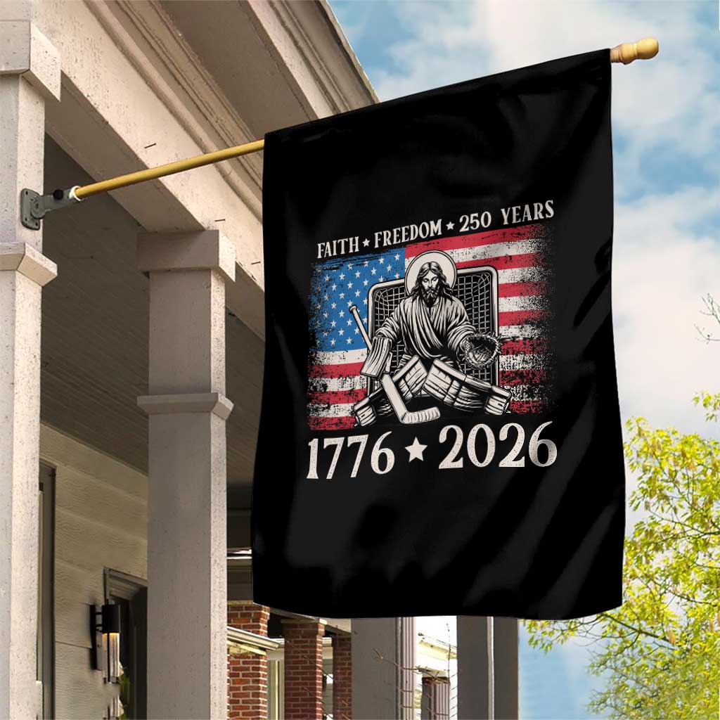 250 Years Faith and Freedom Christian Garden Flag Jesus Hockey Player 4th of July American Flag TS14 Print Your Wear