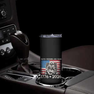 250 Years Faith and Freedom Christian Skinny Tumbler Jesus Hockey Player 4th of July American Flag TS14 Print Your Wear