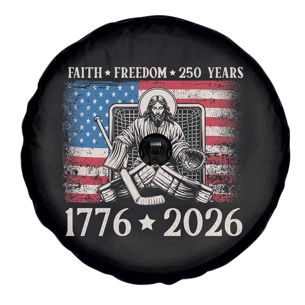 250 Years Faith and Freedom Christian Spare Tire Cover Jesus Hockey Player 4th of July American Flag TS14 Print Your Wear