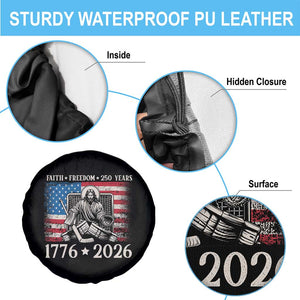 250 Years Faith and Freedom Christian Spare Tire Cover Jesus Hockey Player 4th of July American Flag TS14 Print Your Wear