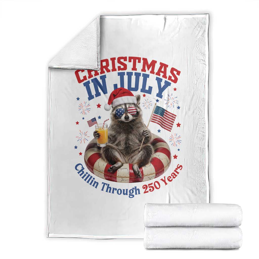 Raccoon 250th Anniversary Throw Blanket Christmas in July TS14 White Print Your Wear