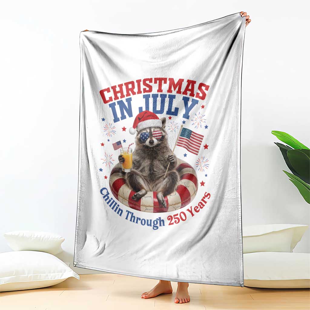 Raccoon 250th Anniversary Throw Blanket Christmas in July