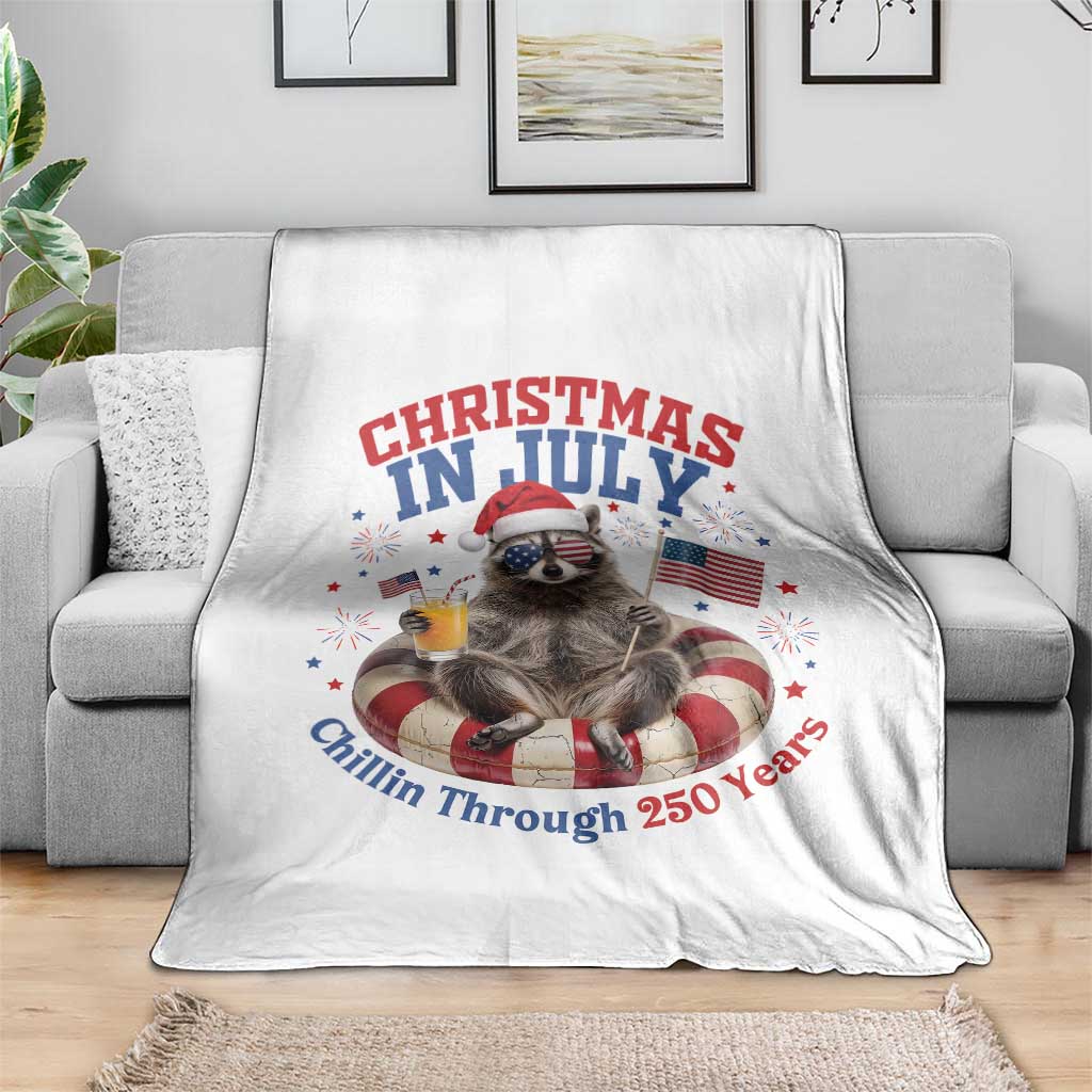 Raccoon 250th Anniversary Throw Blanket Christmas in July