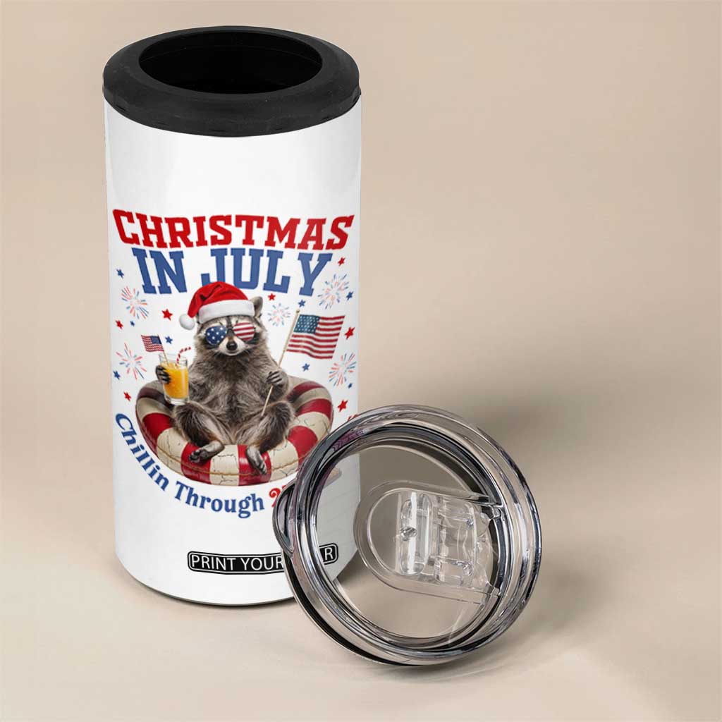 Raccoon 250th Anniversary 4 in 1 Can Cooler Tumbler Christmas in July