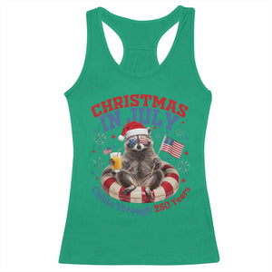 Raccoon 250th Anniversary Racerback Tank Top Christmas in July