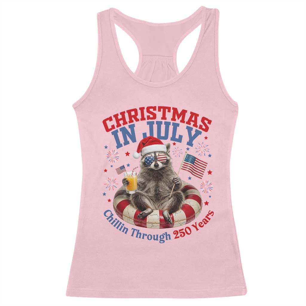 Raccoon 250th Anniversary Racerback Tank Top Christmas in July