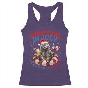 Raccoon 250th Anniversary Racerback Tank Top Christmas in July