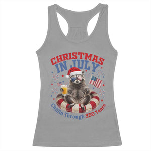 Raccoon 250th Anniversary Racerback Tank Top Christmas in July