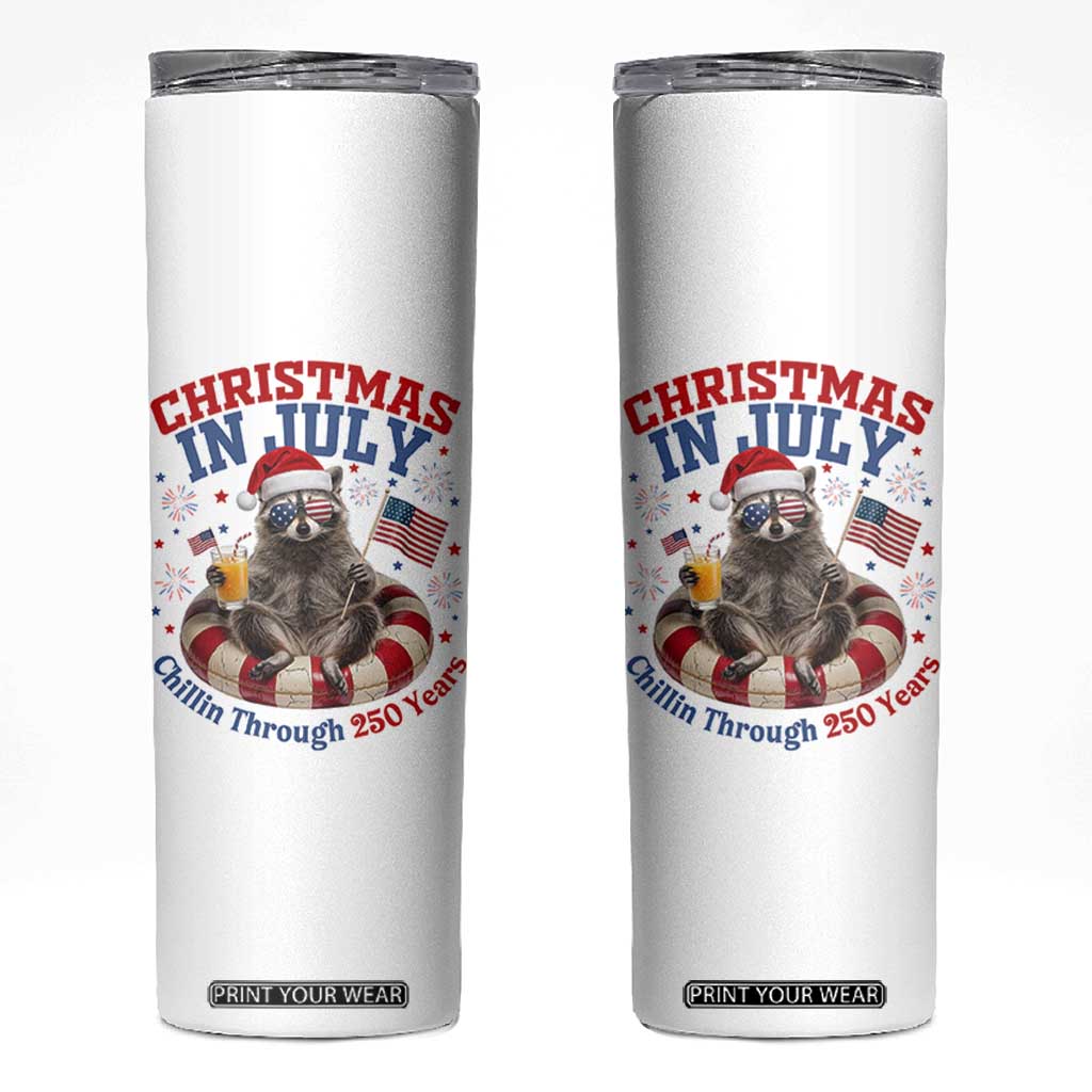 Raccoon 250th Anniversary Skinny Tumbler Christmas in July