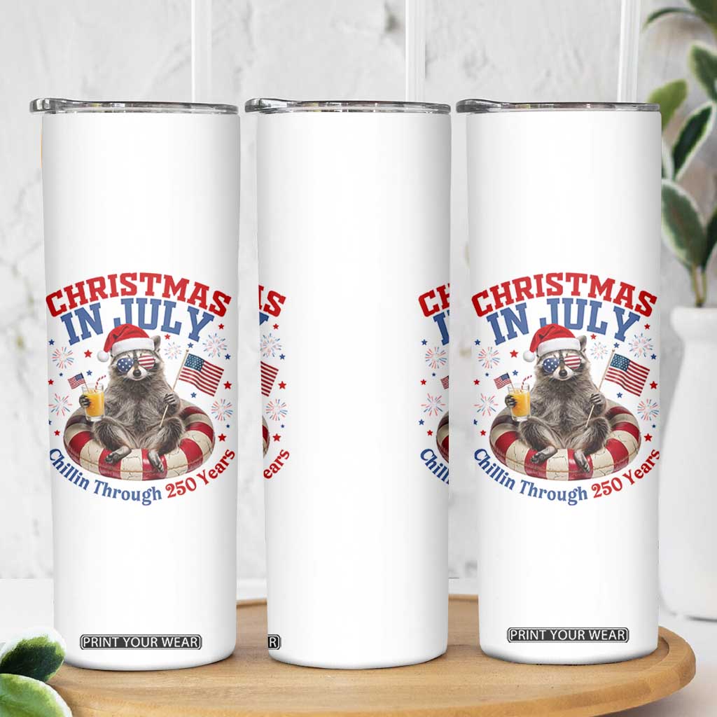 Raccoon 250th Anniversary Skinny Tumbler Christmas in July