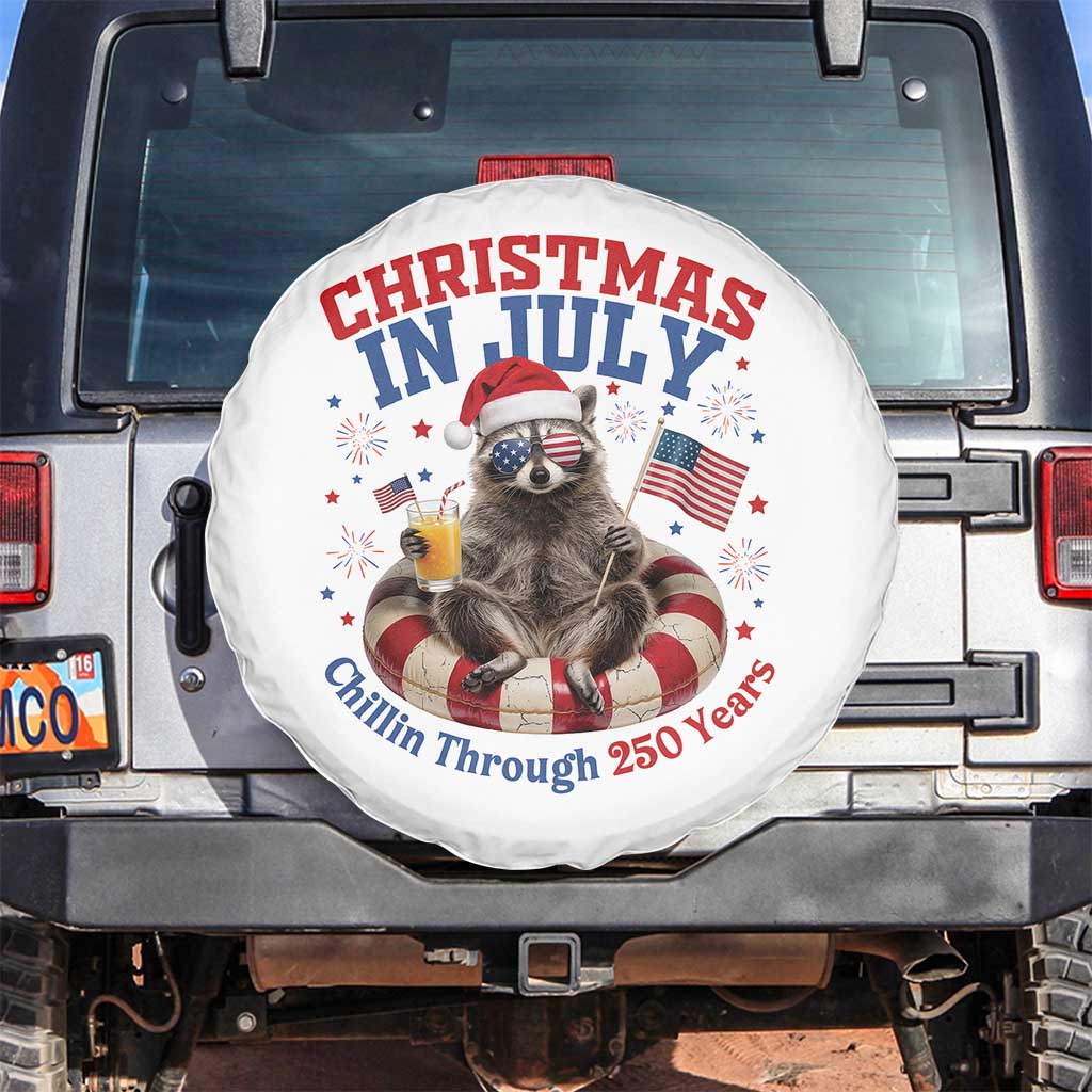 Raccoon 250th Anniversary Spare Tire Cover Christmas in July