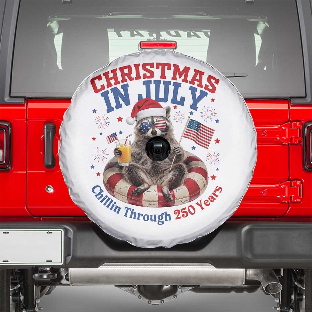 Raccoon 250th Anniversary Spare Tire Cover Christmas in July