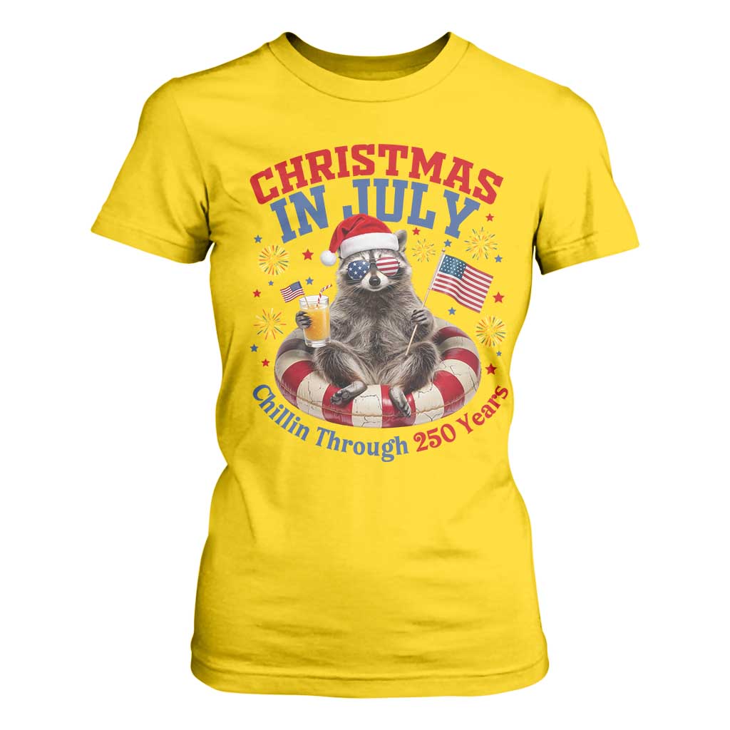 Raccoon 250th Anniversary T Shirt For Women Christmas in July