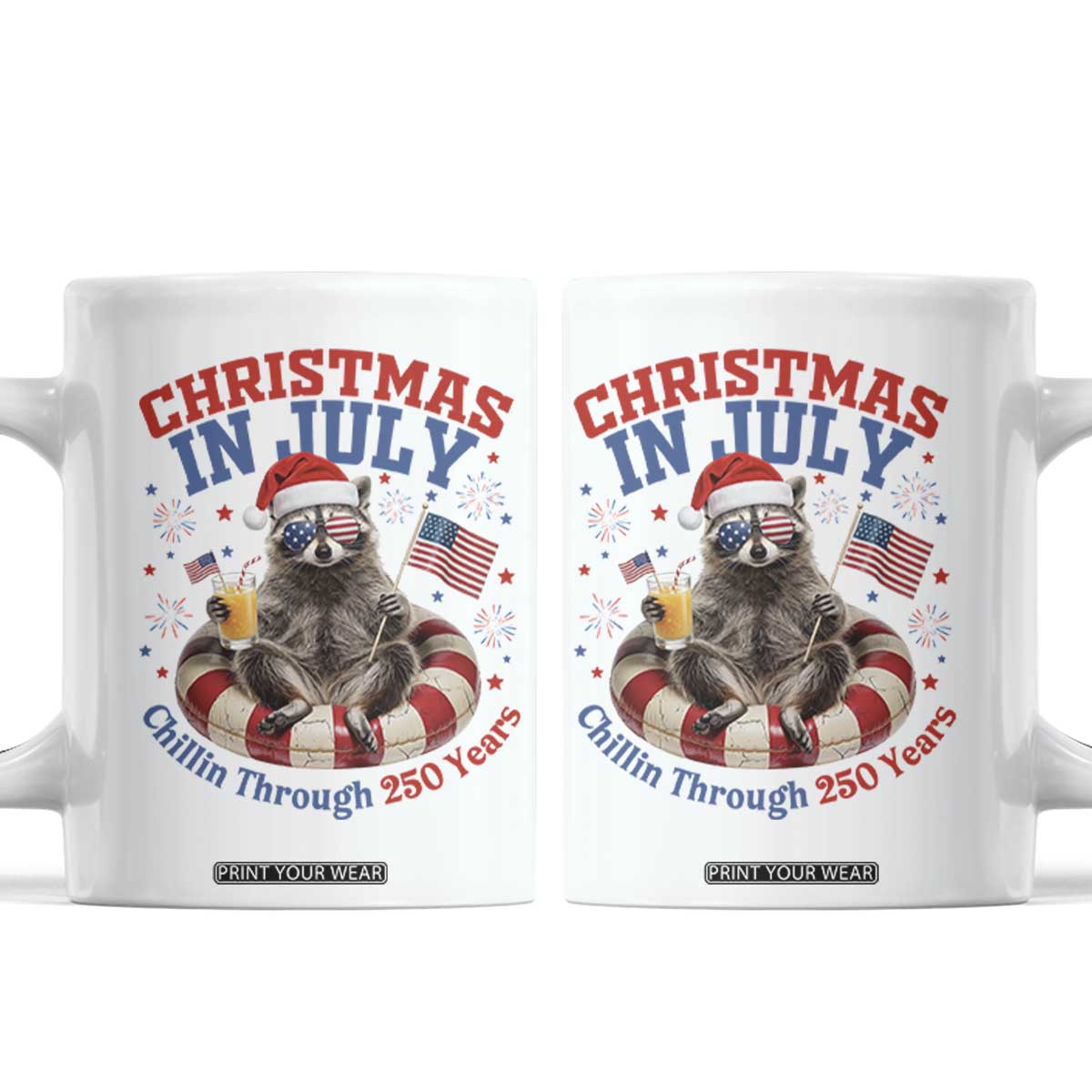 Raccoon 250th Anniversary Coffee Mug Christmas in July