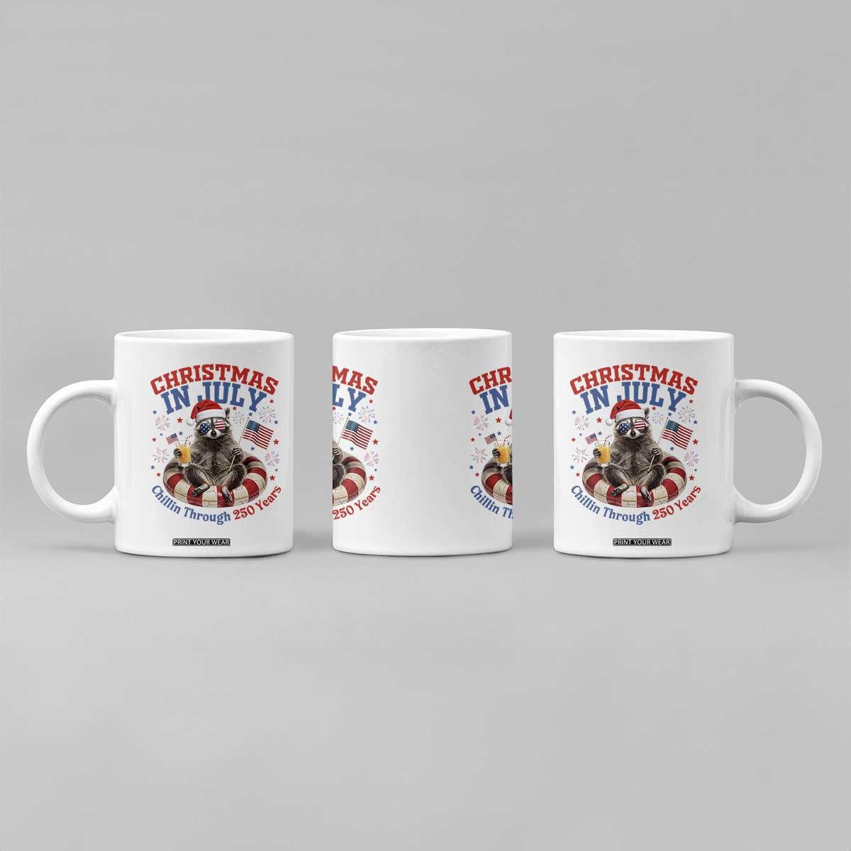 Raccoon 250th Anniversary Coffee Mug Christmas in July