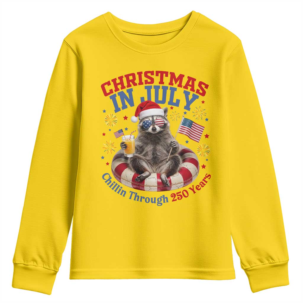 Raccoon 250th Anniversary Youth Sweatshirt Christmas in July TS14 Daisy Print Your Wear