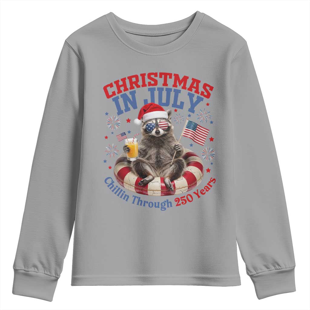 Raccoon 250th Anniversary Youth Sweatshirt Christmas in July TS14 Sport Gray Print Your Wear