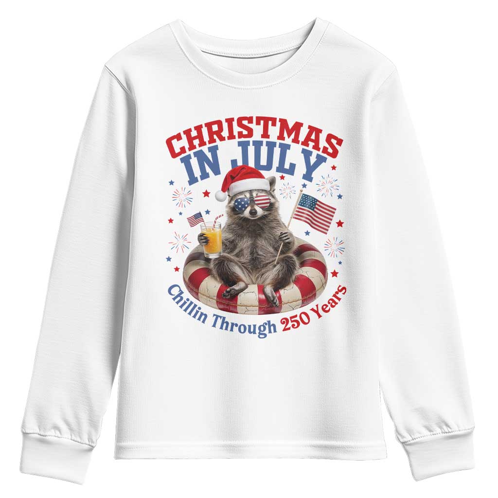 Raccoon 250th Anniversary Youth Sweatshirt Christmas in July TS14 White Print Your Wear