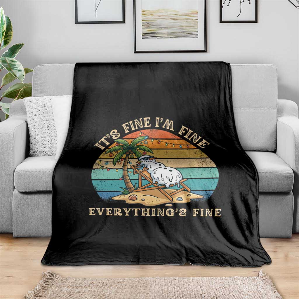 Snowman in july Throw Blanket Hawaian Beach Vacation Christmas in July