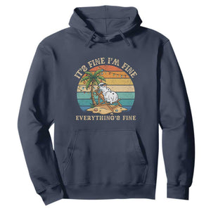 Snowman in july Hoodie Hawaian Beach Vacation Christmas in July