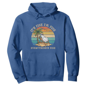 Snowman in july Hoodie Hawaian Beach Vacation Christmas in July